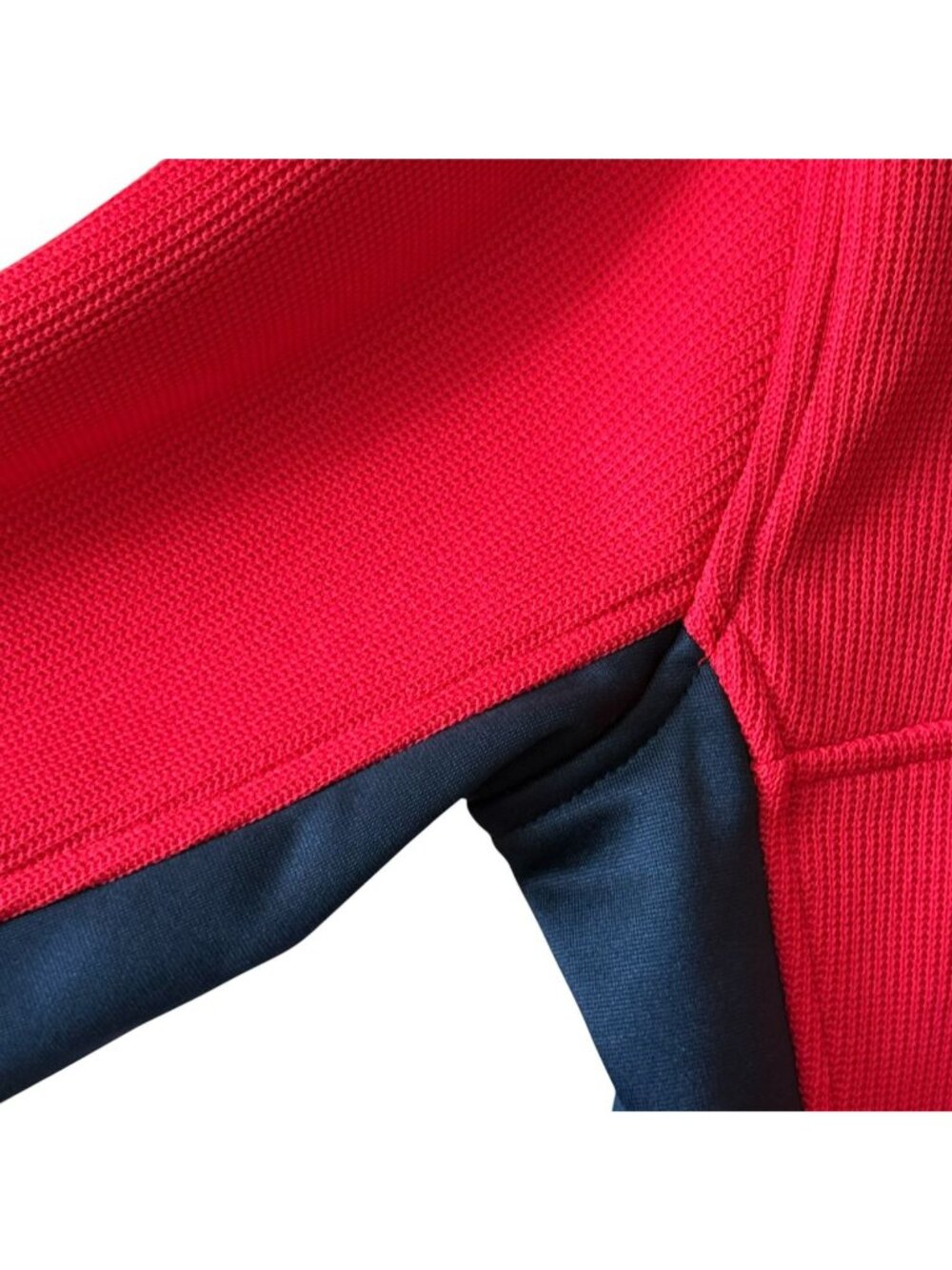 Spyder Men's Large Red & Black Pullover Bandit Half Zip Sweater Waffle Logo - Picture 16 of 16